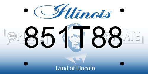 851T88 Illinois License Plate