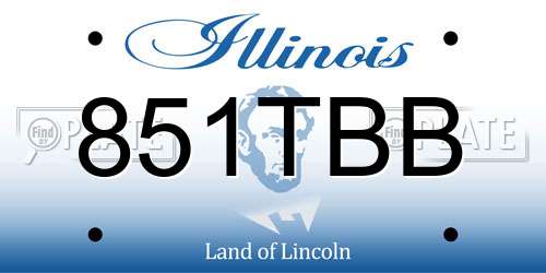 851TBB Illinois License Plate