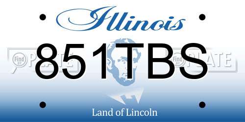 851TBS Illinois License Plate