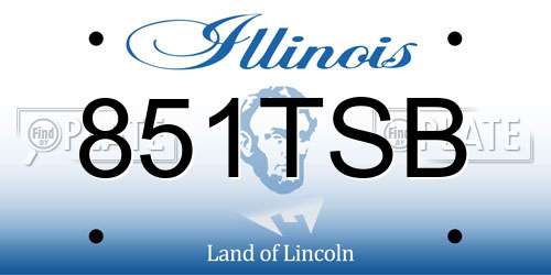 851TSB Illinois License Plate