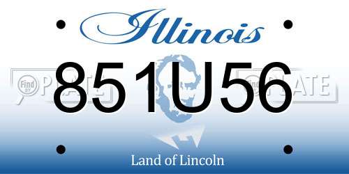 851U56 Illinois License Plate