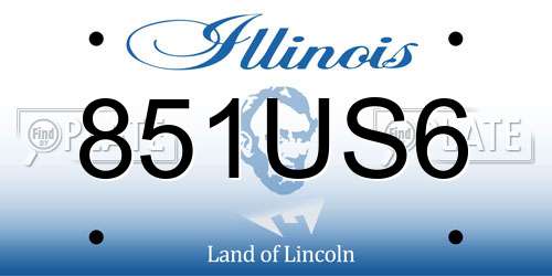 851US6 Illinois License Plate