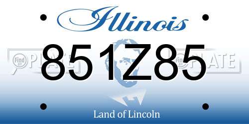851Z85 Illinois License Plate