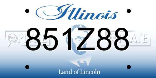 851Z88 Illinois License Plate