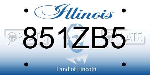 851ZB5 Illinois License Plate