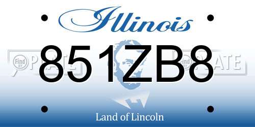 851ZB8 Illinois License Plate