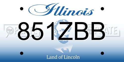851ZBB Illinois License Plate