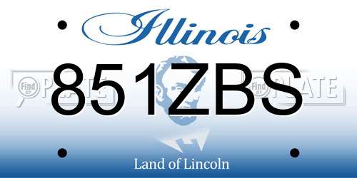 851ZBS Illinois License Plate
