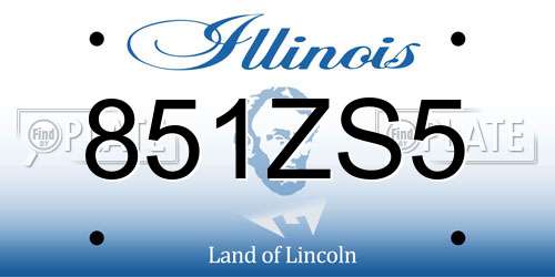851ZS5 Illinois License Plate