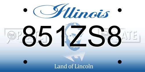 851ZS8 Illinois License Plate
