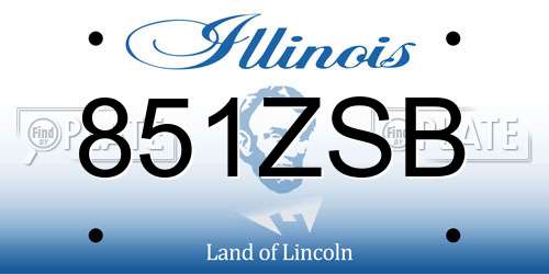 851ZSB Illinois License Plate