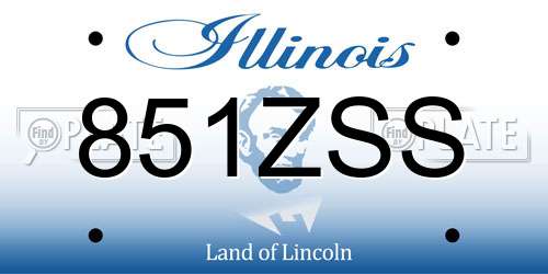 851ZSS Illinois License Plate