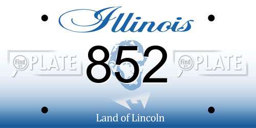852 Illinois License Plate