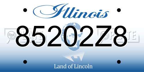 85202Z8 Illinois License Plate