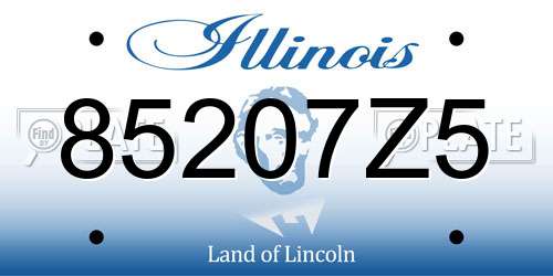 85207Z5 Illinois License Plate