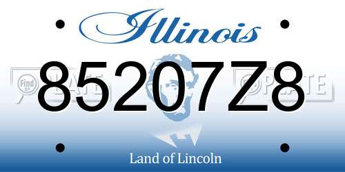 85207Z8 Illinois License Plate