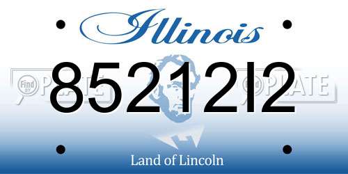 85212I2 Illinois License Plate