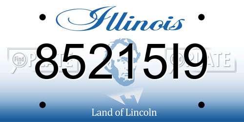 85215I9 Illinois License Plate