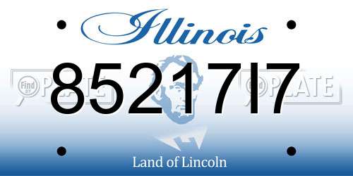 85217I7 Illinois License Plate