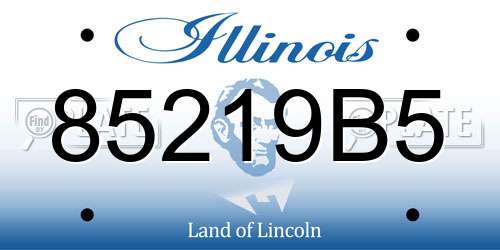 85219B5 Illinois License Plate
