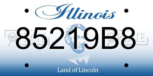 85219B8 Illinois License Plate
