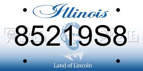 85219S8 Illinois License Plate