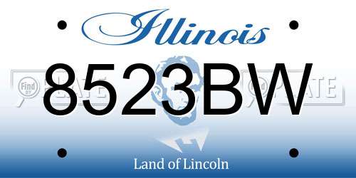 8523BW Illinois License Plate