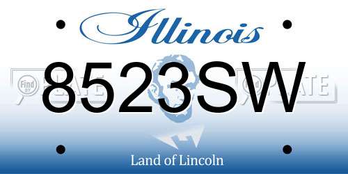8523SW Illinois License Plate