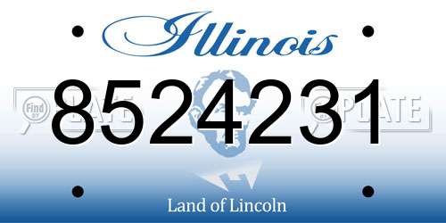8524231 Illinois License Plate