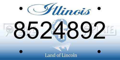 8524892 Illinois License Plate