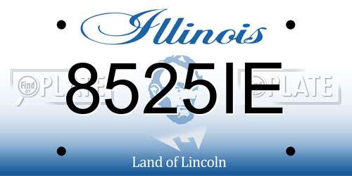 8525IE Illinois License Plate