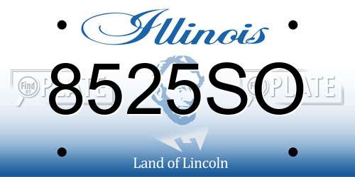8525SO Illinois License Plate