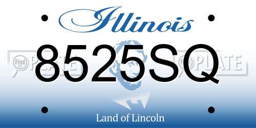 8525SQ Illinois License Plate