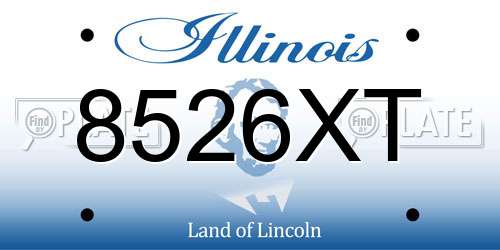 8526XT Illinois License Plate