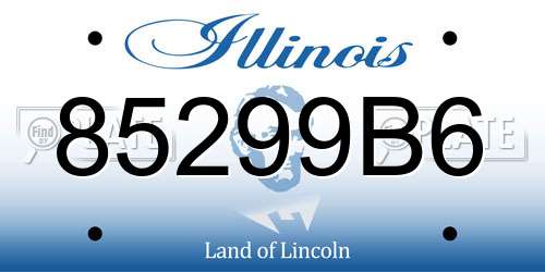 85299B6 Illinois License Plate