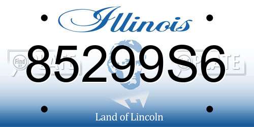 85299S6 Illinois License Plate