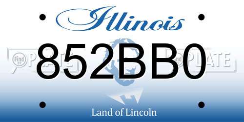 852BB0 Illinois License Plate