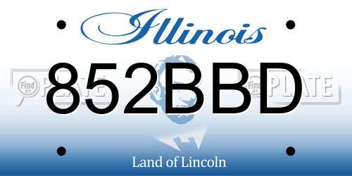 852BBD Illinois License Plate