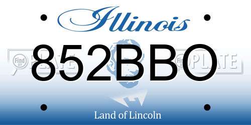 852BBO Illinois License Plate