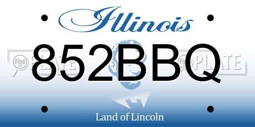 852BBQ Illinois License Plate