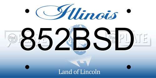 852BSD Illinois License Plate