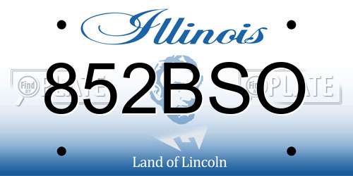 852BSO Illinois License Plate