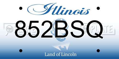 852BSQ Illinois License Plate