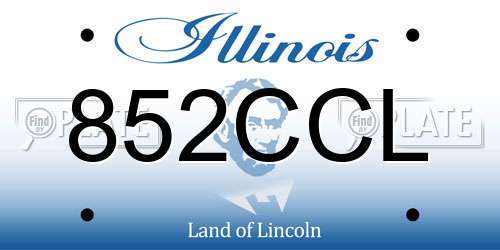 852CCL Illinois License Plate