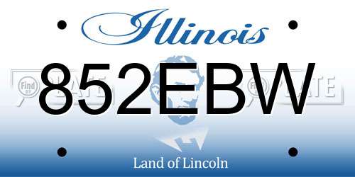 852EBW Illinois License Plate