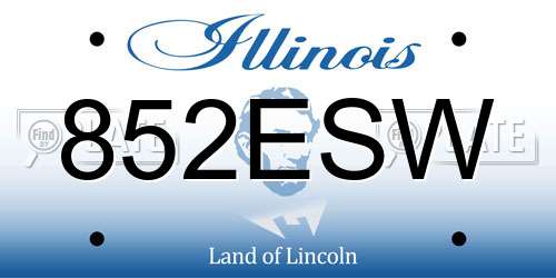 852ESW Illinois License Plate