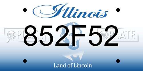 852F52 Illinois License Plate