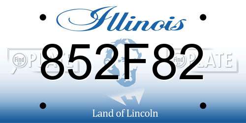 852F82 Illinois License Plate