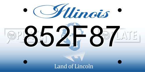 852F87 Illinois License Plate