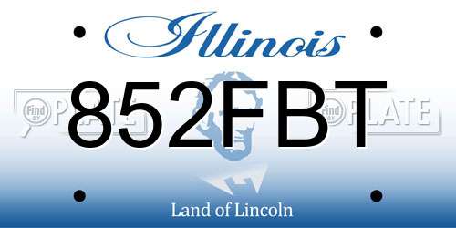 852FBT Illinois License Plate